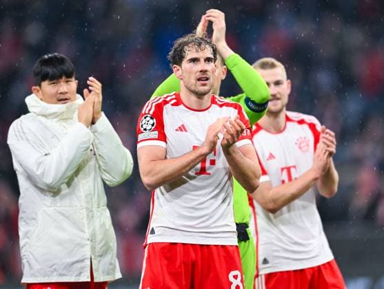 Germany, Muenchen, 05 03 2024, Allianz Arena, FC Bayern Muenchen vs SS Lazio UEFA Champions League 2023 24 Round of 16 Second Leg, Leon Goretzka Bayern Muenchen gestures Munich Allianz Arena Bavaria Germany eu-images-738