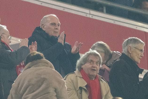 Uli Hoeness FC Bayern Muenchen, Ehrenpraesidenten , GER, FC Bayern Muenchen FCB vs Lazio Rome SSL , Fußball, UEFA Champions League, Achtelfinal Rueckspiel, Saison 2023 2024, 05 03 2024, DFB DFL regulations prohibit any use of photographs as image sequences and or quasi video , GER, FC Bayern Muenchen FCB vs Lazio Rome SSL , Fußball, UEFA Champions League, Achtelfinal Rueckspiel, Saison 2023 2024, 05 03 2024 Muenchen Copyright: xEibner-Pressefoto SaschaxWaltherx EP_EER