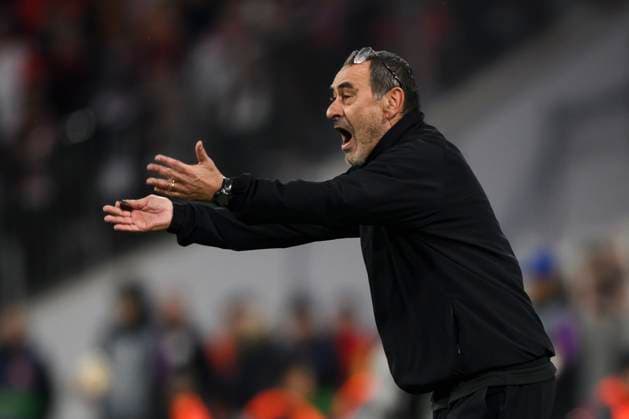 FC Bayern Munich v SS Lazio - UEFA Champions League Maurizio Sarri, head coach of SS Lazio, gestures during the UEFA Champions League round of 16 second leg football match between FC Bayern Munich and SS Lazio. Munich Germany Copyright: xNicolòxCampox