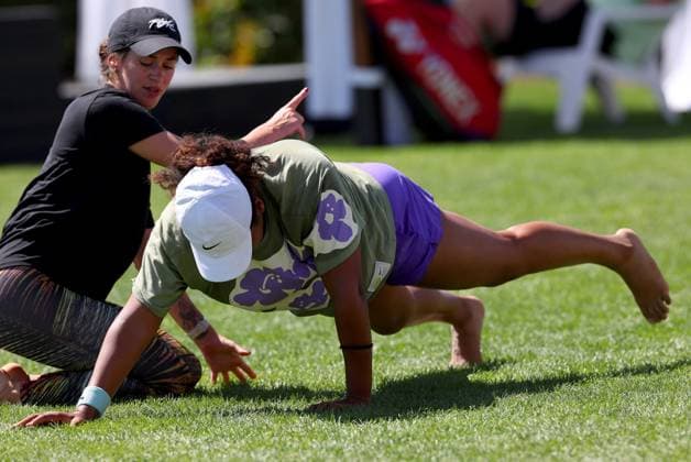 Naomi Osaka of Japan warms up, stretching BNP Paribas Open, Tennis, Qualifying, Indian Wells Tennis Garden, California, USA - 05 Mar 2024  Copyright: xEllaxLing Shutterstockx 14374801aj
