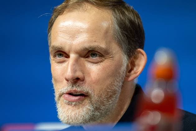 Thomas Tuchel FC Bayern Muenchen, Head Coach , Press conference, GER, FC Bayern Muenchen FCB vs Lazio Rome SSL , Football, UEFA Champions League, Round of 16 second leg, 2023 2024 season, 05 03 2024, DFB DFL regulations prohibit any use of photographs as image sequences and or quasi video , GER, FC Bayern Muenchen FCB vs Lazio Rome SSL , Football, UEFA Champions League, Round of 16 second leg, 2023 2024 season, 05 03 2024 Muenchen Copyright: xEibner-Pressefoto SaschaxWaltherx EP_EER
