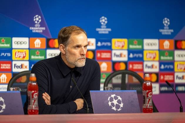 Thomas Tuchel FC Bayern Muenchen, Head Coach , Press conference, GER, FC Bayern Muenchen FCB vs Lazio Rome SSL , Football, UEFA Champions League, Round of 16 second leg, 2023 2024 season, 05 03 2024, DFB DFL regulations prohibit any use of photographs as image sequences and or quasi video , GER, FC Bayern Muenchen FCB vs Lazio Rome SSL , Football, UEFA Champions League, Round of 16 second leg, 2023 2024 season, 05 03 2024 Muenchen Copyright: xEibner-Pressefoto SaschaxWaltherx EP_EER