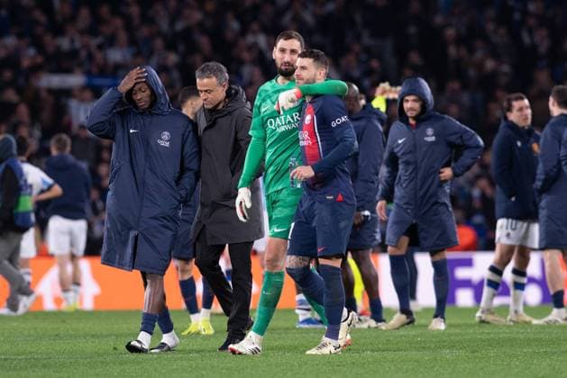 UEFA Champions League soccer match round of 16, second leg soccer match between Real Sociedad and Paris Saint Germain (PSG) at Reale Arena Stadium in San Sebastian, Spain 05 March 2024 Donnarumma and Lucas Hernandez 900 Cordon Press  900 CordonxPress LOF - UEFA Champions League Real Sociedad vs PSG