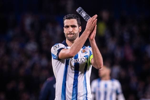 UEFA Champions League soccer match round of 16, second leg soccer match between Real Sociedad and Paris Saint Germain (PSG) at Reale Arena Stadium in San Sebastian, Spain 05 March 2024 Mikel Merino 900 Cordon Press  900 CordonxPress LOF - UEFA Champions League Real Sociedad vs PSG