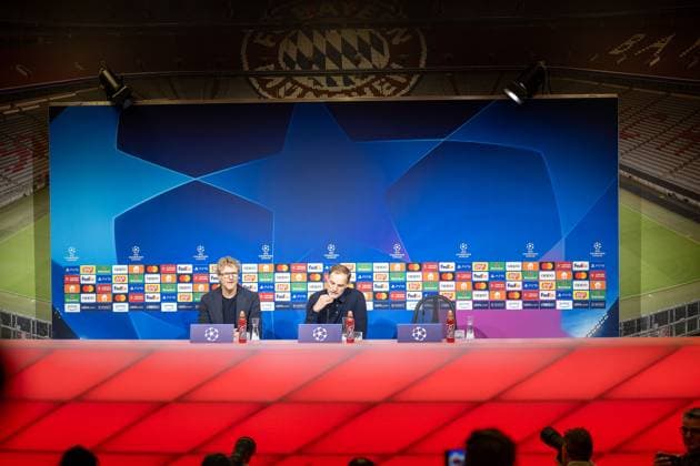 Thomas Tuchel FC Bayern Muenchen, Head Coach , Press conference, GER, FC Bayern Muenchen FCB vs Lazio Rome SSL , Football, UEFA Champions League, Round of 16 second leg, 2023 2024 season, 05 03 2024, DFB DFL regulations prohibit any use of photographs as image sequences and or quasi video , GER, FC Bayern Muenchen FCB vs Lazio Rome SSL , Football, UEFA Champions League, Round of 16 second leg, 2023 2024 season, 05 03 2024 Muenchen Copyright: xEibner-Pressefoto SaschaxWaltherx EP_EER