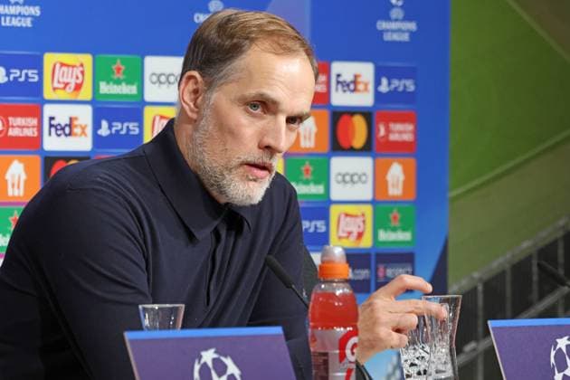 Coach Thomas Tuchel FCB Portraet, Portrait, Press conference, Football UEFA Champions League FC Bayern Muenchen Societa Sportiva Lazio, S S Lazio Rome Allianz Arena 05 03 2025 PHOTO Mladen Lackovic LakoPress