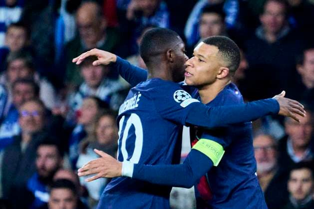 March 5, 2024, Donostia San Sebastian, Gipuzkoa, Spain: Kylian Mbappe (forward; Paris Saint-Germain), Ousmane Dembele in action during the UEFA Champions League match between Real Sociedad vs Paris Saint-Germain UEFA Champions League at Reale Arena Anoeta Stadium on March 5, 2024 in Donostia San Sebastian, Spain Donostia San Sebastian Spain - ZUMAg15_ 20240305_zaf_g15_105 Copyright: xJackxAbuinx