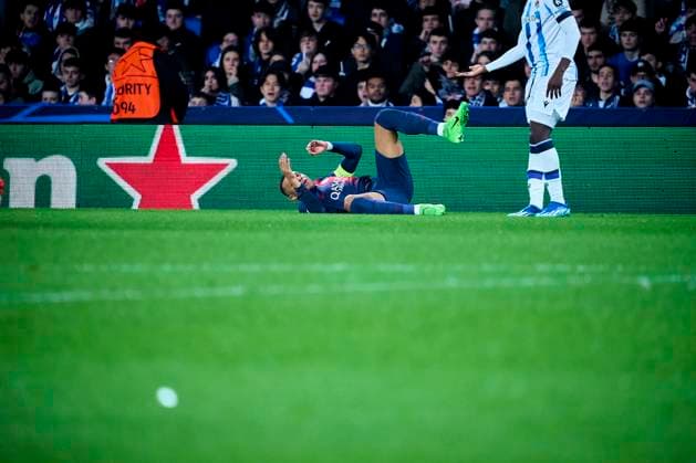 March 5, 2024, Donostia San Sebastian, Gipuzkoa, Spain: Kylian Mbappe (forward; Paris Saint-Germain) in action during the UEFA Champions League match between Real Sociedad vs Paris Saint-Germain UEFA Champions League at Reale Arena Anoeta Stadium on March 5, 2024 in Donostia San Sebastian, Spain Donostia San Sebastian Spain - ZUMAg15_ 20240305_zaf_g15_113 Copyright: xJackxAbuinx