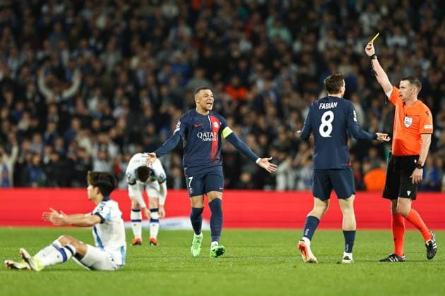 Kylian Mbappe (PSG), MARCH 5, 2024 - Football Soccer : UEFA Champions League Round of 16 2nd leg match between Real Sociedad 1-2 Paris Saint-Germain at the Reale Arena in San Sebastian, Spain. Noxthirdxpartyxsales  (246334590)
