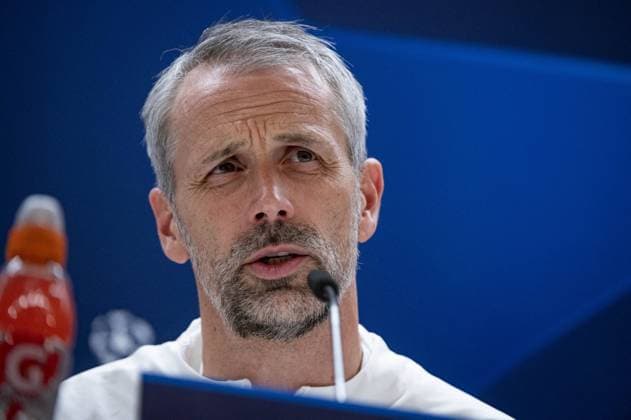 UEFA Champions League football match - Real Madrid vs RB Leipzig: RB Leipzig training and press conference, PK, Pressekonferenz Marco Rose, head coach of RB Leipzig, seen during the press conference the day before the second leg of the round of 16 football match of Champions League against Real Madrid at Santiago Bernabeu stadium in Madrid. Madrid Spain  Copyright: xIPAxSport ABACAx