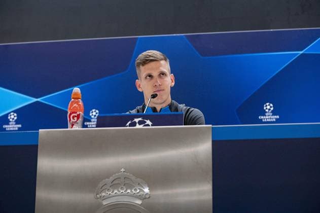 UEFA Champions League football match - Real Madrid vs RB Leipzig: RB Leipzig training and press conference, PK, Pressekonferenz Dani Olmo of RB Leipzig seen during the press conference the day before the second leg of the round of 16 football match of Champions League against Real Madrid at Santiago Bernabeu stadium in Madrid. Madrid Spain  Copyright: xIPAxSport ABACAx