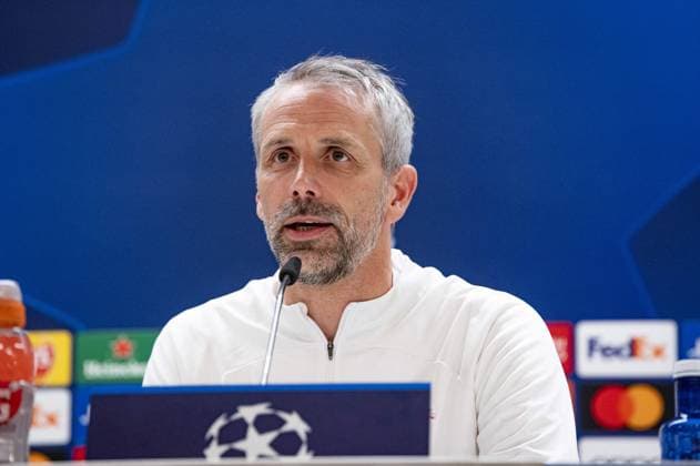 UEFA Champions League football match - Real Madrid vs RB Leipzig: RB Leipzig training and press conference, PK, Pressekonferenz Marco Rose, head coach of RB Leipzig, seen during the press conference the day before the second leg of the round of 16 football match of Champions League against Real Madrid at Santiago Bernabeu stadium in Madrid. Madrid Spain  Copyright: xIPAxSport ABACAx