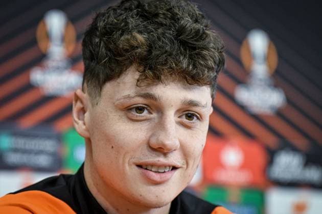 Player Ladislav Krejci of Sparta speaks at a press conference, PK, Pressekonferenz ahead of the Europa League semifinal opening match: Sparta vs Liverpool in Prague, Czech Republic, March 6, 2024. (CTKxPhoto VitxSimanek) CTKPhotoP2024030605663  CTKPhotoP2024030605663