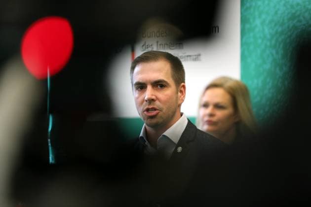 Berlin, Germany, 06 03 2024 Federal Ministry of the Interior 100-day countdown event to the 2024 European Football Championship L R Philipp Lahm speaking, Nancy Faeser in the background Copyright: xdtsxNachrichtenagenturx dts_32268