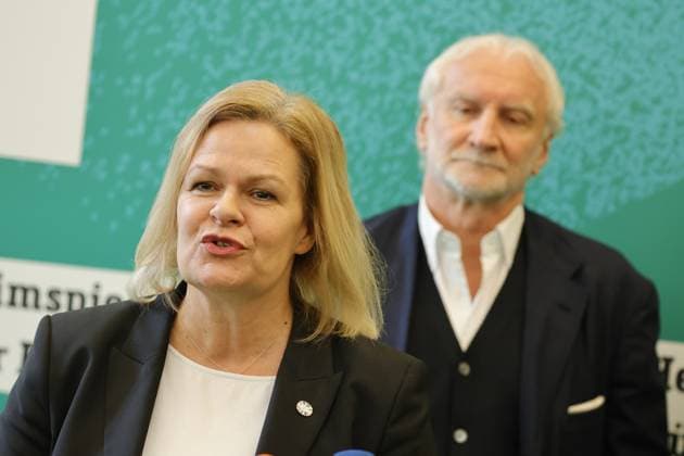 Federal Minister of the Interior Nancy Faeser, DFP Sports Director Rudi Völler, Germany, Berlin, 100-day countdown event to UEFA EURO 2024