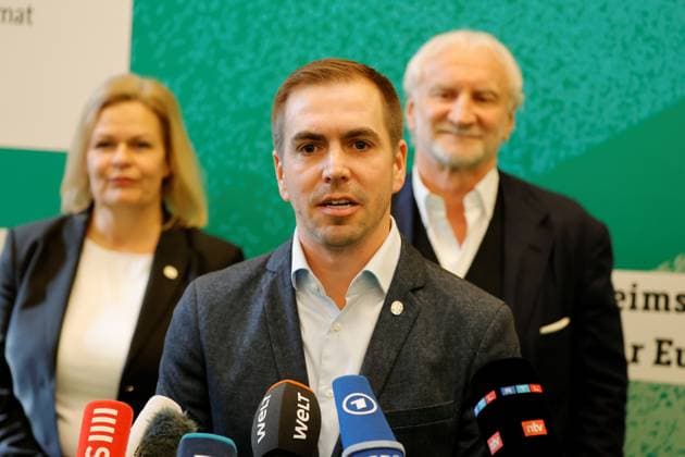 Federal Minister of the Interior Nancy Faeser, Tournament Director Philipp Lahm, DFP Sports Director Rudi Völler, Germany, Berlin, 100-day countdown event to UEFA EURO 2024