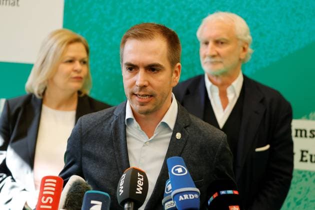 Federal Minister of the Interior Nancy Faeser, Tournament Director Philipp Lahm, DFP Sports Director Rudi Völler, Germany, Berlin, 100-day countdown event to UEFA EURO 2024
