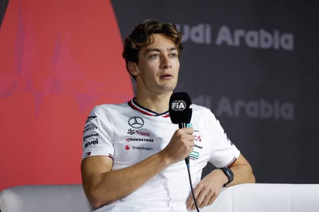RUSSELL George (gbr), Mercedes AMG F1 Team W15, portrait, press conference, PK, Pressekonferenz during the Formula 1 STC Saudi Arabian Grand Prix 2024, 2nd round of the 2024 Formula One World Championship, WM, Weltmeisterschaft from March 7 to 9, 2024 on the Jeddah Corniche Circuit, in Jeddah, Saudi Arabia - F1 - SAUDI ARABIAN GRAND PRIX 2024 DPPI Panoramic  240306_R02_SAUDI__LF_9612