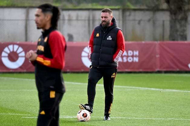 Daniele De Rossi coach of AS Roma attends the team training the day before the Europa League football match between AS Roma and Brighton & Hove Albion FC at Fulvio Bernardini center in Rome (Italy), March 6th, 2024. andreaxstaccioli