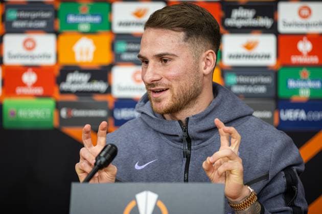 Football - UEFA Europa League - Round of 1st 16 1st Leg - AC Sparta Praha v Liverpool FC - MD-1 PRAGUE, CZECH REPUBLIC - Wednesday, March 6, 2024: Liverpool s Alexis Mac Allister during a press conference, PK, Pressekonferenz at the Stadion Letna ahead of the UEFA Europa League Round of 16 1st Leg match between AC Sparta Praha and Liverpool FC. (Photo by David Rawcliffe Propaganda) PRAGUE Stadion Letna PRAGUE CZECH REPUBLIC  Copyright: xDavidxRawcliffex P2024-03-06-Sparta_Liverpool_MD-1-16
