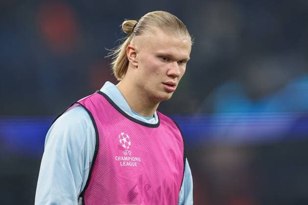UEFA Champions League Manchester City v F.C. Copenhagen Erling Haaland of Manchester City in the pregame warmup session during the UEFA Champions League match Manchester City vs F.C. Copenhagen at Etihad Stadium, Manchester, United Kingdom, 6th March 2024 (Photo by Mark Cosgrove News Images) Manchester Etihad Stadium Manchester United, ManU Kingdom Copyright: xMarkxCosgrove NewsxImagesx
