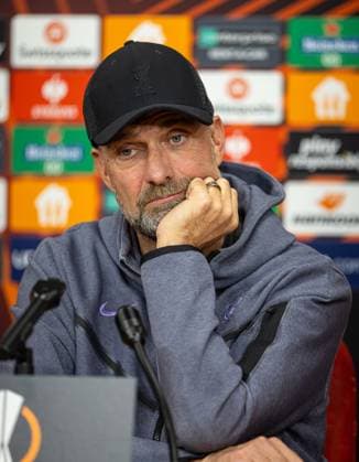 Football - UEFA Europa League - Round of 1st 16 1st Leg - AC Sparta Praha v Liverpool FC - MD-1 PRAGUE, CZECH REPUBLIC - Wednesday, March 6, 2024: Liverpool s manager Jürgen Klopp during a press conference, PK, Pressekonferenz at the Stadion Letna ahead of the UEFA Europa League Round of 16 1st Leg match between AC Sparta Praha and Liverpool FC. (Photo by David Rawcliffe Propaganda) PRAGUE Stadion Letna PRAGUE CZECH REPUBLIC  Copyright: xDavidxRawcliffex P2024-03-06-Sparta_Liverpool_MD-1-21
