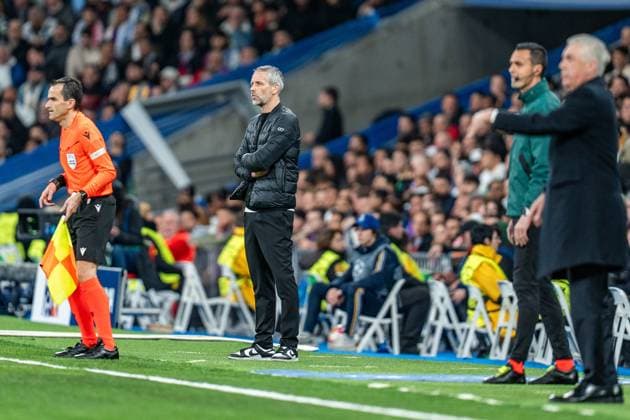 Marco Rose RB Leipzig, Head Coach Carlo Ancelotti Real Madrid, Head Coach Real Madrid vs RB Leipzig, Football, UEFA Champions League, Round of 16, 06 03 2024 Real Madrid vs RB Leipzig, Football, UEFA Champions League, Round of 16, 06 03 2024 Madrid Copyright: xEibner-Pressefoto BahhoxKarax EP_BKA