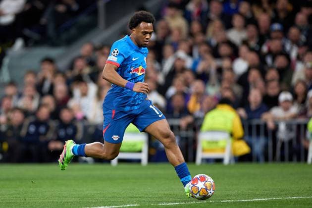 Lois Openda of RB Leipzig in action during the UEFA Champions League match between Real Madrid v RB Leipzig at Santiago Bernabeu on March 6, 2024 in Madrid (Photo by: LGM) FOOTBALL : Real Madrid vs RB Leipzig - UEFA Ligue des Champions - 06 03 2024 LGM Panoramic 