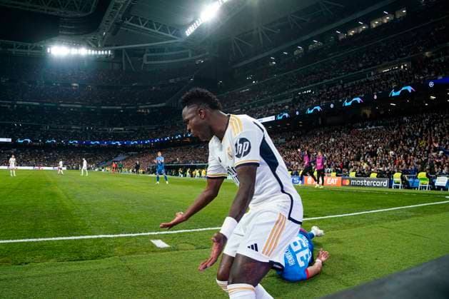 ESP: Real Madrid v RB Leipzig. UEFA Champions League match. Round of 16. Vinicius Jr of Real Madridduring the UEFA Champions League match, Round of 16, second leg, between Real Madrid and RB Leipzig played at Santiago Bernabeu Stadium on March 6, 2023 in Madrid Spain. kpng Copyright: xBaguxBlancox xPRESSINPHOTOx PS_240306_025
