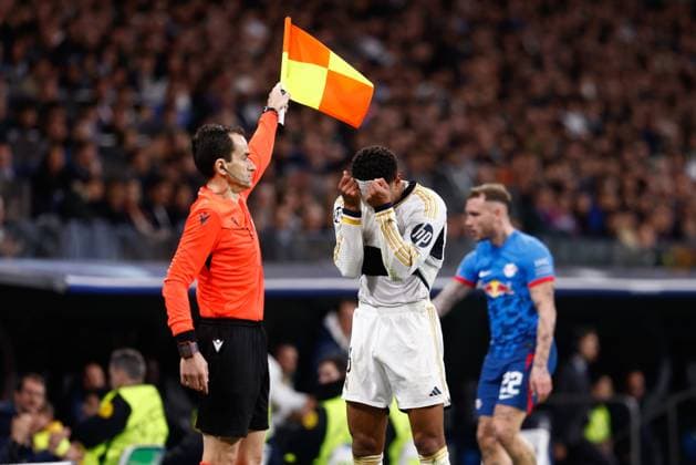 March 6, 2024, Madrid, Madrid, SPAIN: Jude Bellingham of Real Madrid laments during the UEFA CHampions League, Round of 16, football match played between Real Madrid and RB Leipzig at Santiago Bernabeu stadium on March 06, 2024, in Madrid, Spain. Madrid SPAIN - ZUMAa181 20240306_zaa_a181_053 Copyright: xOscarxJ.xBarrosox