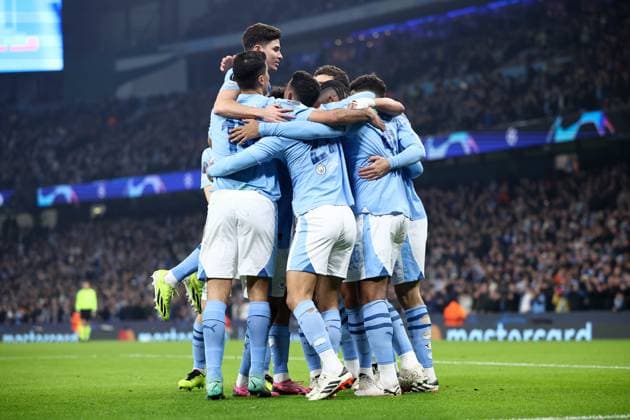 Manuel Akanji of Manchester City celebrates after scoring their first goal to make the score 1-0 during the UEFA Champions League Round of 16 match between Manchester City and FC Copenhagen at the Etihad Stadium Featuring: Manuel Akanji Where: Manchester, Greater Manchester, United Kingdom When: 06 Mar 2024 Credit: Daniel phcimages Cover Images **NOT AVAILABLE FOR PUBLICATION IN UK NEWSPAPERS** EDITORIAL USE ONLY. RESTRICTED TO NEWSPAPERS BASED IN THE UK Copyright: xDaniel phcimages CoverxImagesx 53541517