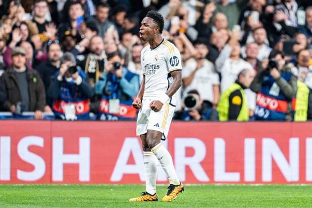 Goal for 1 0 by Vinicius Junior Real Madrid, 7 Real Madrid vs RB Leipzig, Football, UEFA Champions League, Round of 16, 06 03 2024 Real Madrid vs RB Leipzig, Football, UEFA Champions League, Round of 16, 06 03 2024 Madrid Copyright: xEibner-Pressefoto BahhoxKarax EP_BKA