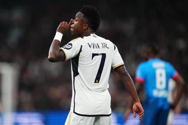 Vinicius Jr of Real Madrid Real Madrid v RB Leipzig. UEFA Champions League match. Round of 16.. Football, Santiago Bernabeu Stadium, Madrid, Spain - 6 March 2024 Editorial use only  Copyright: xBaguxBlanco PRESSINPHOTO Shutterstockx 14379559ba