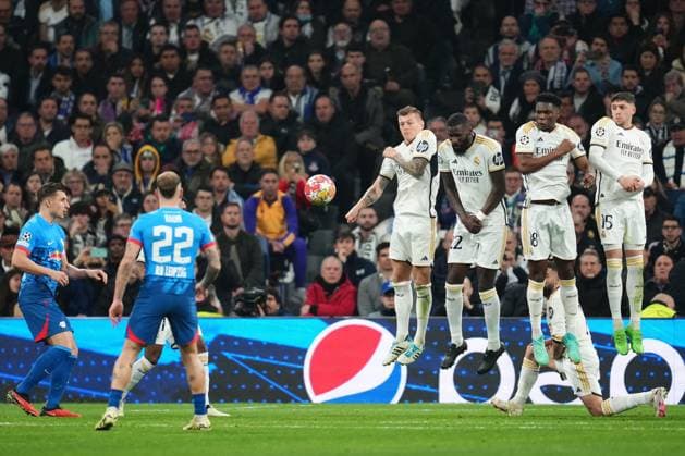 Real Madrid players Real Madrid v RB Leipzig. UEFA Champions League match. Round of 16.. Football, Santiago Bernabeu Stadium, Madrid, Spain - 6 March 2024 Editorial use only  Copyright: xBaguxBlanco PRESSINPHOTO Shutterstockx 14379559ay