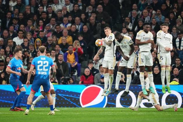 ESP: Real Madrid v RB Leipzig. UEFA Champions League match. Round of 16. Real Madrid playersduring the UEFA Champions League match, Round of 16, second leg, between Real Madrid and RB Leipzig played at Santiago Bernabeu Stadium on March 6, 2023 in Madrid Spain. kpng Copyright: xBaguxBlancox xPRESSINPHOTOx PS_240306_056