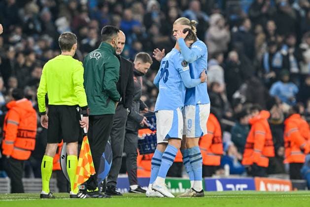 UEFA Champions League Manchester City v F.C. Copenhagen Erling Haaland of Manchester City is replaced by Jacob Wright of Manchester City during the UEFA Champions League match Manchester City vs F.C. Copenhagen at Etihad Stadium, Manchester, United Kingdom, 6th March 2024 (Photo by Cody Froggatt News Images) Copyright: xCodyxFroggatt NewsxImagesx