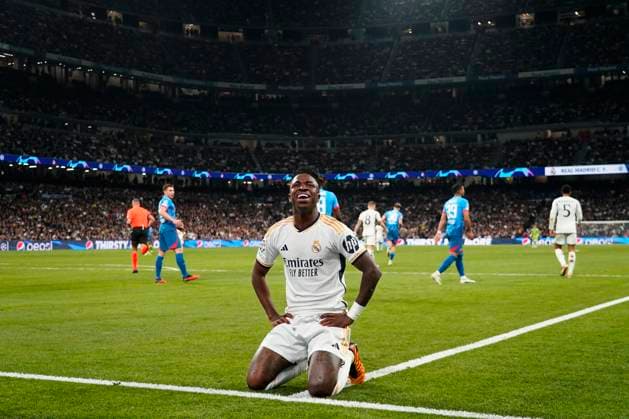 ESP: Real Madrid v RB Leipzig. UEFA Champions League match. Round of 16. Vinicius Junior of Real Madridduring the UEFA Champions League match, Round of 16, second leg, between Real Madrid and RB Leipzig played at Santiago Bernabeu Stadium on March 6, 2023 in Madrid Spain. kpng Copyright: xBaguxBlancox xPRESSINPHOTOx PS_240306_163