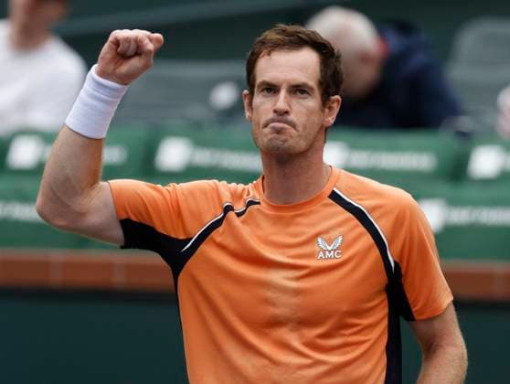 March 06, 2024 Andy Murray, of Britain, reacts to defeating David Goffin, of Belgium, at the BNP Paribas Open tennis tournament. CSM Indian Wells United States of America - ZUMAc04_ 20240306_zma_c04_028 Copyright: xCharlesxBausx