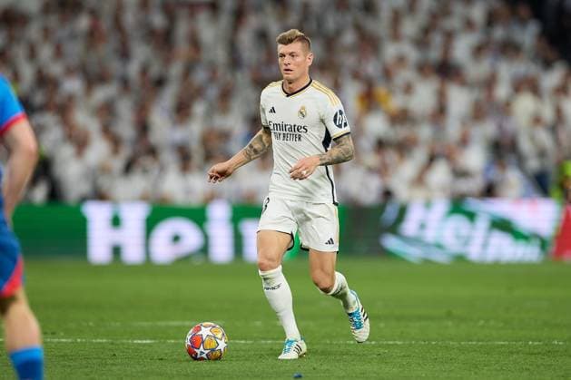 March 6, 2024, Madrid, Spain: Toni Kroos of Real Madrid CF seen in action during the 2023-24 UEFA Champions League between Real Madrid and RB Leipzig at Santiago Bernabeu Stadium. Final score; Real Madrid 1:1 RB Leipzig. Madrid Spain - ZUMAs197 20240306_aaa_s197_397 Copyright: xFedericoxTitonex