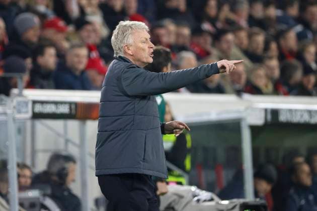 David Moyes West Ham United, Coach , Gesture, gestures, gesticulates , Football, UEFA Europa League, Round of 16, 2023 2024, SC Freiburg vs West Ham United, 07 03 2024, Europa Park Stadion , Freiburg im Breisgau, Germany Freiburg im Breisgau Europa Park Stadion Baden Wuerttemberg Germany Copyright: xGrantxHubbsx