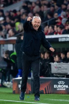 Christian Streich SC Freiburg, Coach gesticulates, GER, SC Freiburg vs West Ham United, Football UEFA Europa League, Round of 16 first leg, 2023 2024 season, 07 03 2024 GER, SC Freiburg vs West Ham United, Football UEFA Europa League, Round of 16 first leg, 2023 2024 season, 07 03 2024 Freiburg Copyright: xEibner-Pressefoto Memmlerx EP_MMR