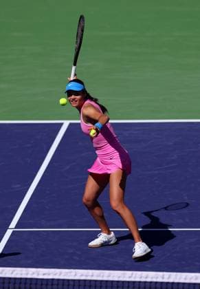 Emma Raducanu of GBR celebrates BNP Paribas Open, Tennis, Day 2, Indian Wells Tennis Garden, California, USA - 07 Mar 2024  Copyright: xEllaxLing Shutterstockx 14380630a