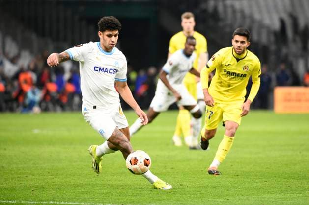 MARSEILLE, FRANCE : Luis Henrique TOMAZ DE LIMA (OM) 1 8 de finale de la Ligue Europa Olympique de Marseille vs. Villarreal CF au stade Orange Velodrome, le 7 mars 2024. FOOTBALL : Olympique de Marseille vs. Villarreal CF - UEFA Europa League - 07 03 2024 ValentinaClaret Panoramic 