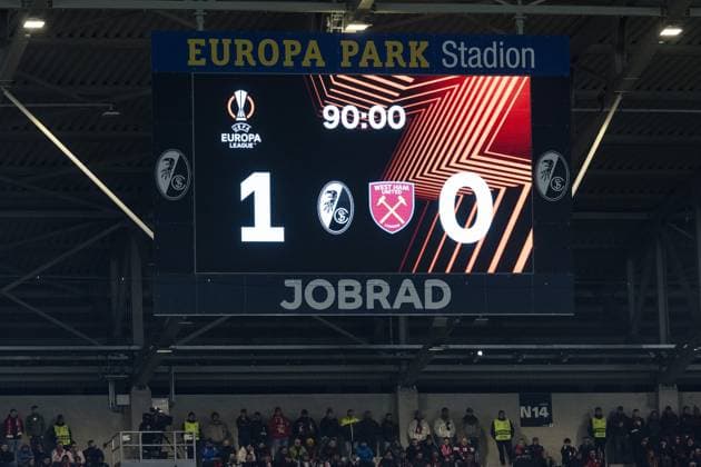 UEFA Europa League SC Freiburg West Ham United 07 03 2024 End in Freiburg 1 0 UEFA Europa League SC Freiburg West Ham United, Freiburg, Europa Park Stadium on 07 03 2024 Copyright: xBEAUTIFULxSPORTS Wunderlx