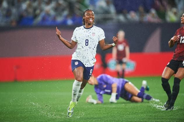 RECORD DATE NOT STATED Concacaf W Gold Cup 2024 Canada vs United States Jaedyn Shaw celebrates her goal 0-1 of USA during the Semifinals match between Canada and United States (USA) as part of the Concacaf Womens Gold Cup 2024, at Snapdragon Stadium on March 06, 2024 in San Diego, California, United States. SAN DIEGO CALIFORNIA UNITED STATES  Copyright: xJorgexMartinezx 20240306214733_CWGC_2024_SF_CAN_USA_SHAW20