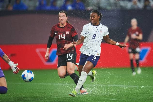 RECORD DATE NOT STATED Concacaf W Gold Cup 2024 Canada 2-2 United States Jaedyn Shaw celebrates her goal 0-1 of USA during the Semifinals match between Canada and United States (USA) as part of the Concacaf Womens Gold Cup 2024, at Snapdragon Stadium on March 06, 2024 in San Diego, California, United States. SAN DIEGO CALIFORNIA UNITED STATES  Copyright: xJorgexMartinezx 20240306214737_CWGC_2024_SF_CAN_USA_SHAW30