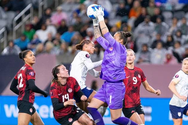 RECORD DATE NOT STATED Concacaf W Gold Cup 2024 Canada 2-2 United States Kailen Sheridan of Canada during the Semifinals match between Canada and United States (USA) as part of the Concacaf Womens Gold Cup 2024, at Snapdragon Stadium on March 06, 2024 in San Diego, California, United States. SAN DIEGO CALIFORNIA UNITED STATES  Copyright: xCarlosxZepedax 20240306230355_CWGC_2024_SF_CAN_USA_SHERIDAN143