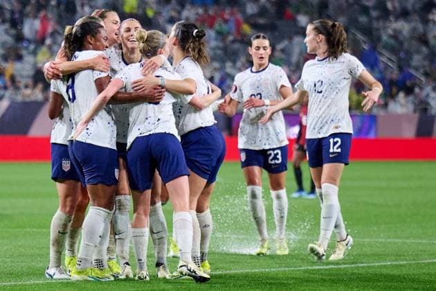RECORD DATE NOT STATED Concacaf W Gold Cup 2024 Canada 2-2 United States Jaedyn Shaw celebrates her goal 0-1 of United States during the Semifinals match between Canada and United States (USA) as part of the Concacaf Womens Gold Cup 2024, at Snapdragon Stadium on March 06, 2024 in San Diego, California, United States. SAN DIEGO CALIFORNIA UNITED STATES  Copyright: xJorgexMartinezx 20240306220913_CWGC_2024_SF_CAN_USA_SHAW55