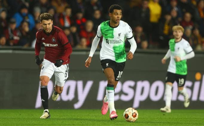 Cody Gakpo of Liverpool Sparta Prague v Liverpool, UEFA Europa League, Round of 16, First Leg, Football, epet ARENA, Prague, Czech Republic - 07 Mar 2024 EDITORIAL USE ONLY No use with unauthorised audio, video, data, fixture lists, club league logos or live services. Online in-match use limited to 120 images, no video emulation. No use in betting, games or single club league player publications. Copyright: xKieranxMcManus Shutterstockx 14373656cg