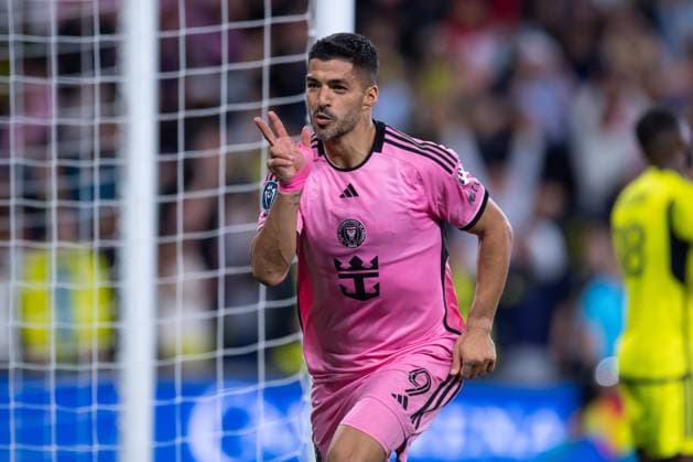 Sport Themen der Woche KW10 Sport Bilder des Tages RECORD DATE NOT STATED Concacaf Champions Cup 2024 Nashville (USA) 2-2 Inter Miami (USA) - Round of 16 Luis Suarez celebrates his goal 2-2 of Inter Miami during the round of 16 first leg match between Nashville FC and Inter Miami as part of the CONCACAF Champions Cup 2024, at Geodis Park Stadium, on March 07, 2024, Nashville, Tennessee, United States. NASHVILLE TENNESSEE UNITED STATES  Copyright: xJosexLuisxMelgarejox 20240307222652_CCC_2024_R16_NSH_MIA_SUAREZ168